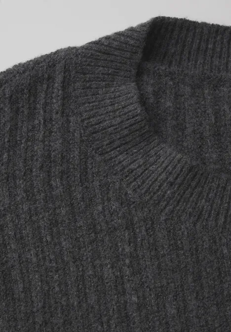 Pullover mit Struktur gravel grey mel.