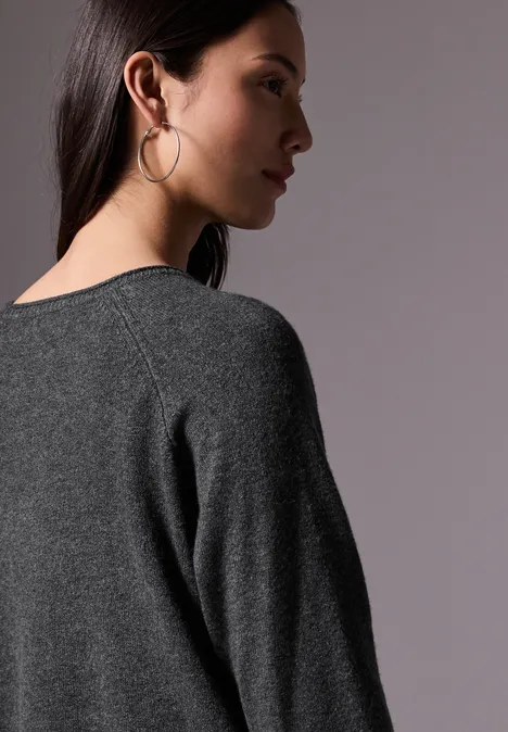 Pull à col rond gravel grey mel.