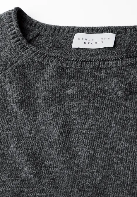 Pull à col rond gravel grey mel.