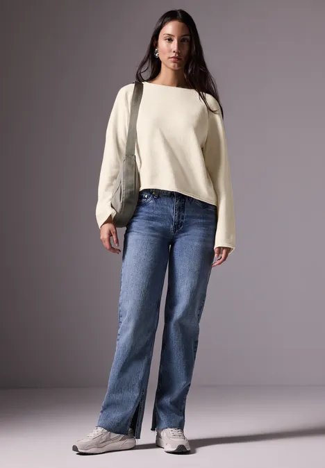 Pull à col rond soft beige
