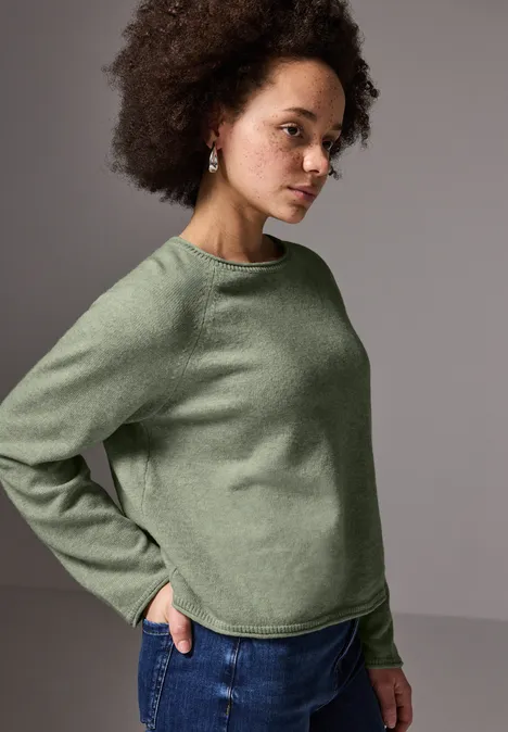 Pull à col rond slate green mel.