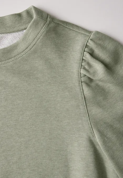 Sweater mit Raffungen slate green mel.