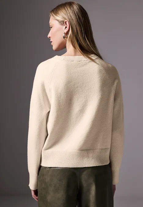 Pullover mit Rundhals cream beige