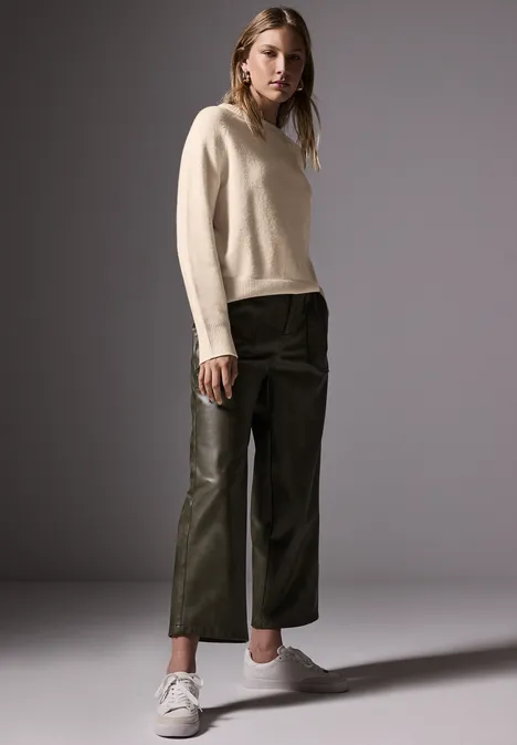 Pullover mit Rundhals cream beige