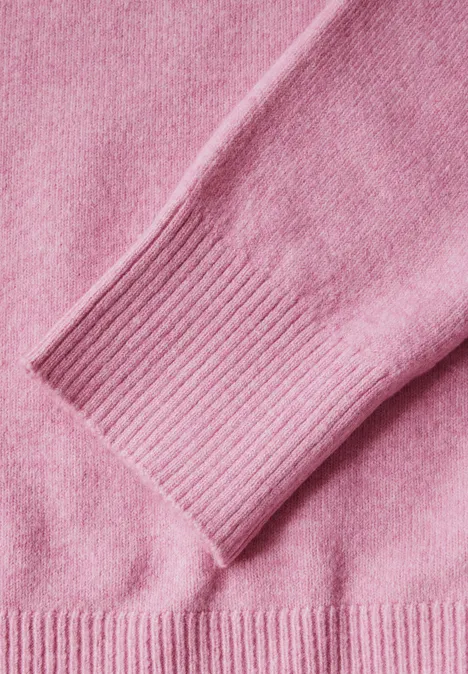 Pullover mit Rundhals intense rose mel.