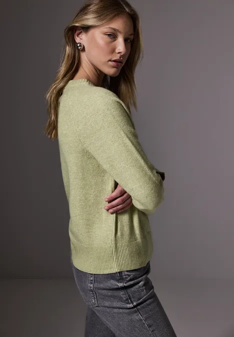 Pull à col rond mild green mel.