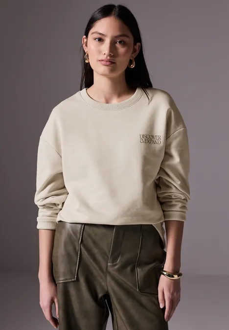 Sweater mit Backprint cream beige