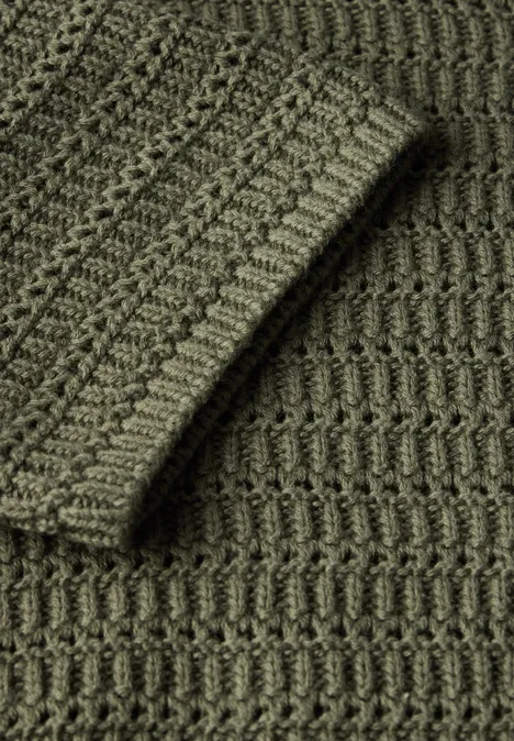 Pullover mit Lochmuster peridot green