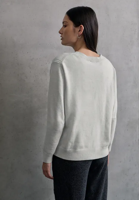 Softer Pullover mit Details heather grey mel.