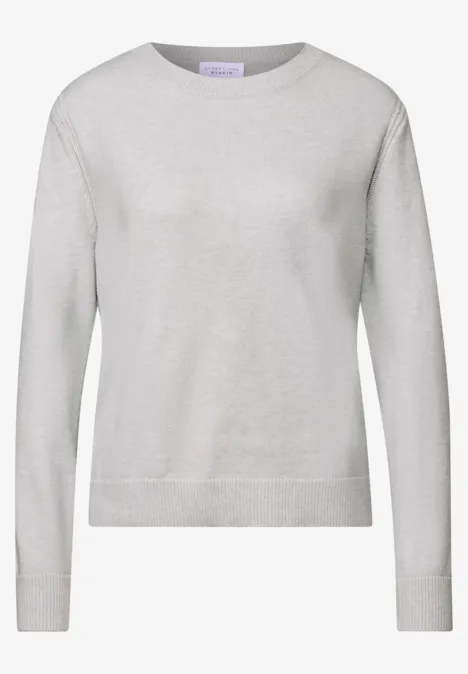 Softer Pullover mit Details heather grey mel.