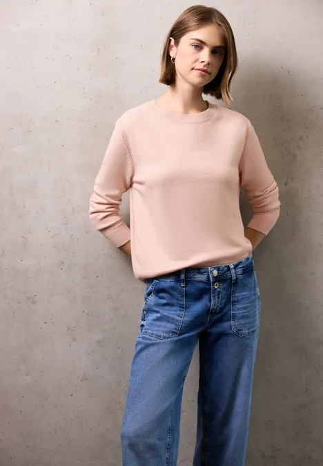 Softer Pullover mit Details peachy blush mel.