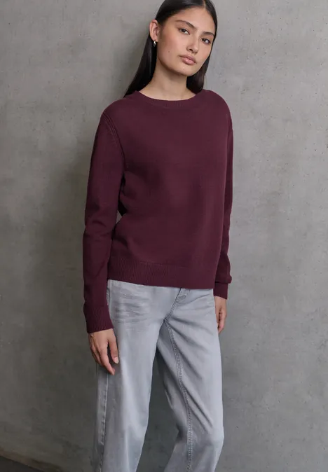Softer Pullover mit Details dark plum red