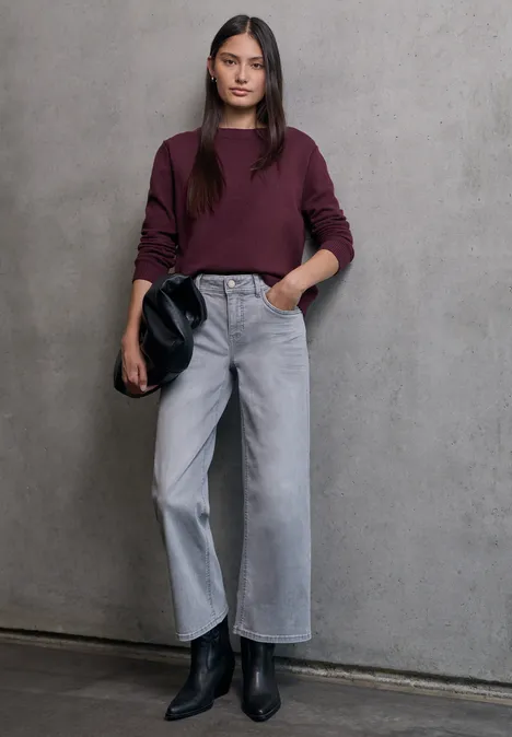 Softer Pullover mit Details dark plum red