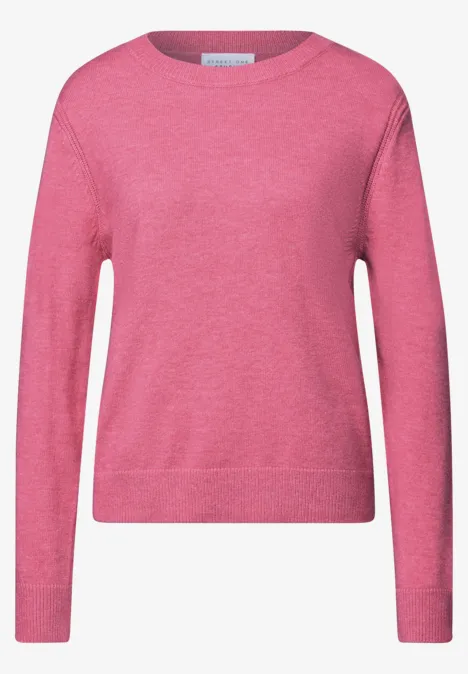 Softer Pullover mit Details candy pink mel.