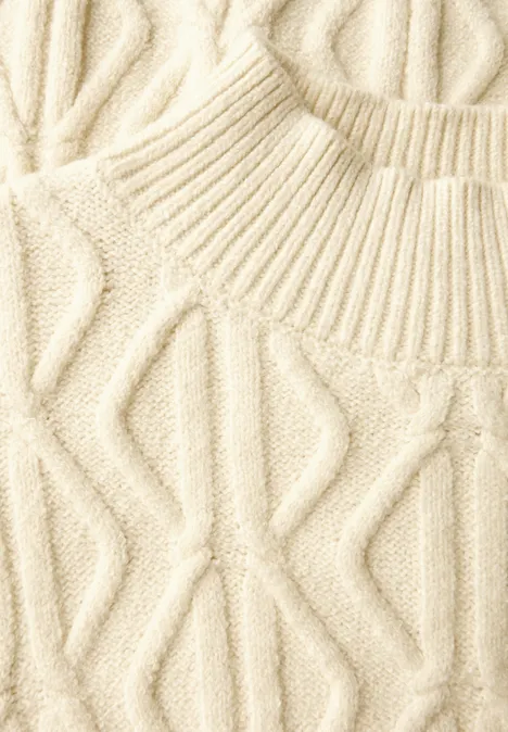 Pullover mit Strickmuster soft beige