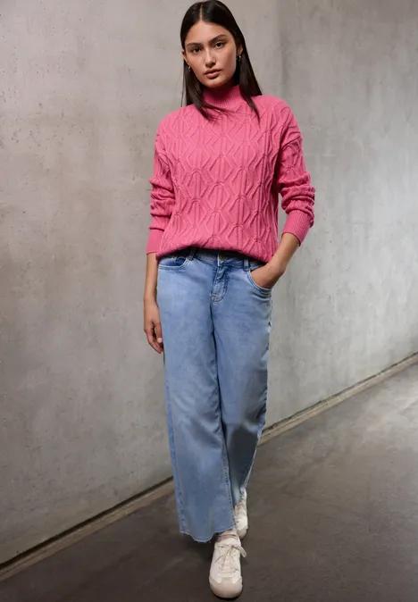 Pullover mit Strickmuster candy pink mel.