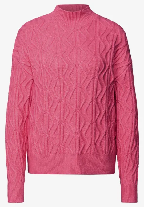 Pullover mit Strickmuster candy pink mel.