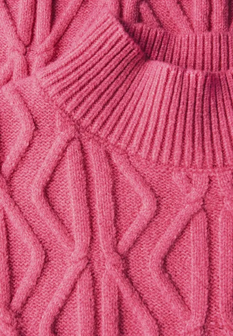 Pullover mit Strickmuster candy pink mel.