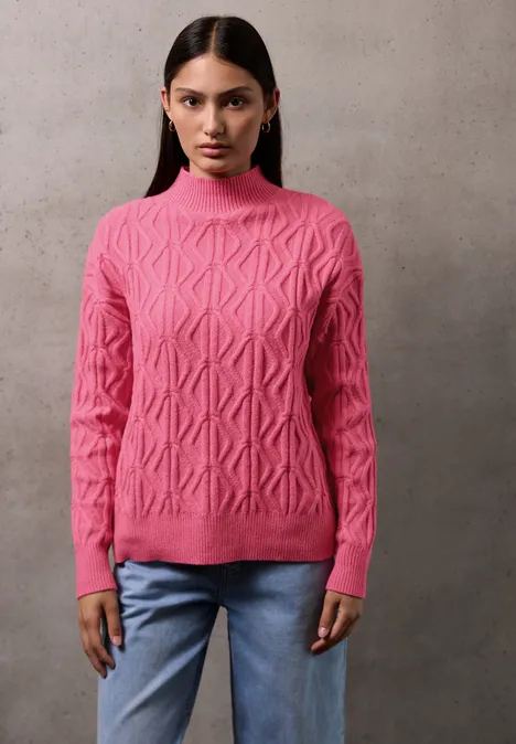 Pullover mit Strickmuster candy pink mel.