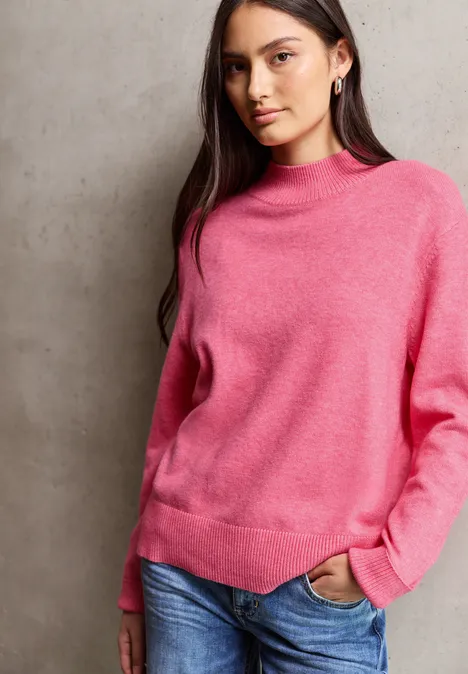 Turtleneck Pullover candy pink mel.