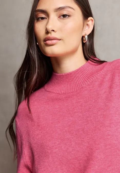 Turtleneck Pullover candy pink mel.