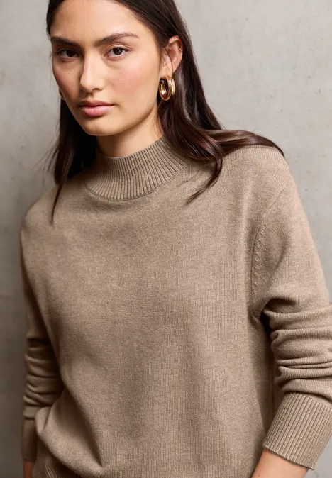 Turtleneck Pullover sandstone beige mel.