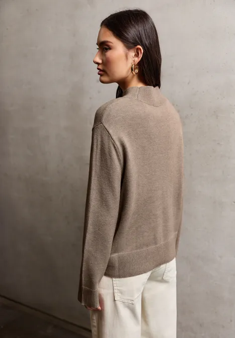 Turtleneck Pullover sandstone beige mel.