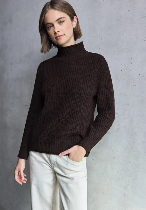 Turtleneck Pullover velvet wine
