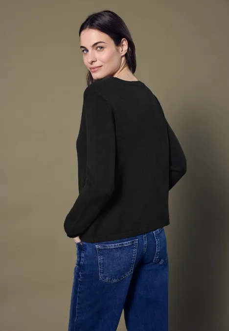 Rundhals Pullover Black