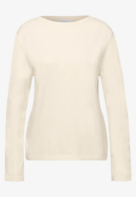 Trui met ronde hals soft beige