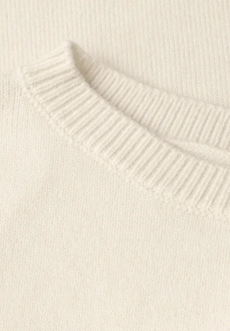 Trui met ronde hals soft beige