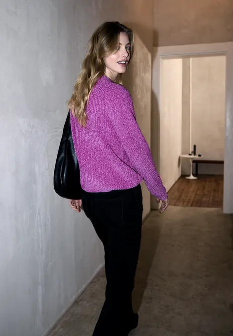 Chenille Pullover floral pink Chenille Pullover floral pink