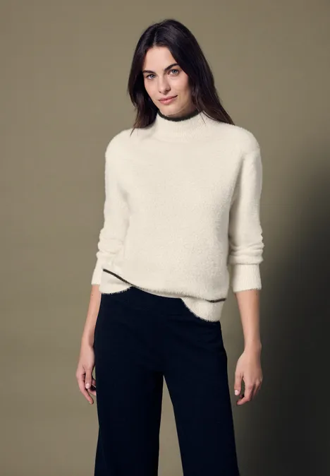 Pullover mit Kontrastdetails soft beige