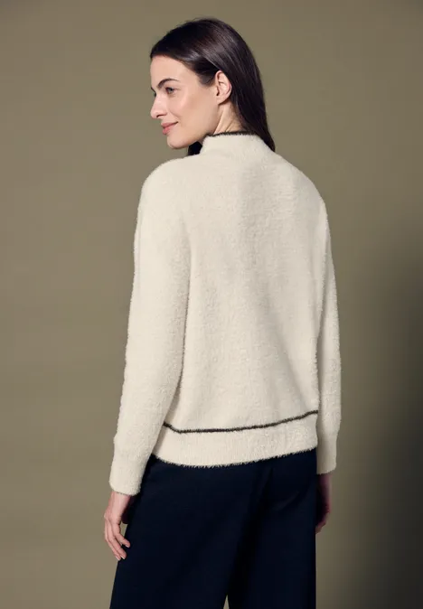 Pullover mit Kontrastdetails soft beige