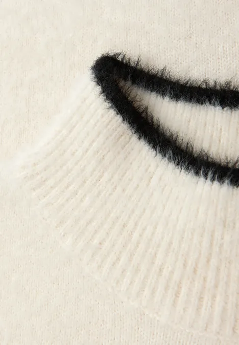 Pullover mit Kontrastdetails soft beige
