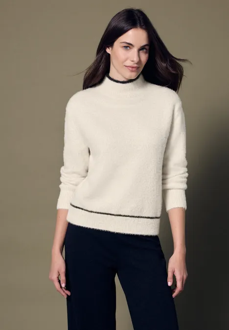 Pullover mit Kontrastdetails soft beige