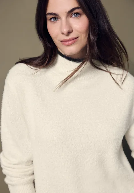 Pullover mit Kontrastdetails soft beige