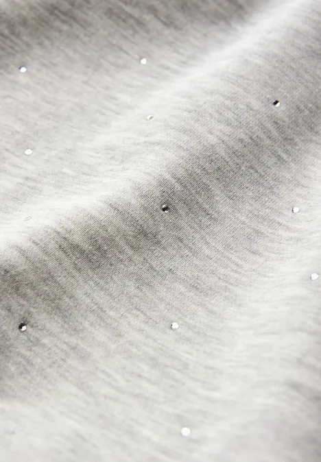 Sweater mit Schmucksteinen heather grey mel.