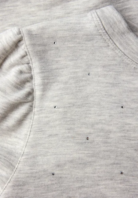 Sweater mit Schmucksteinen heather grey mel.