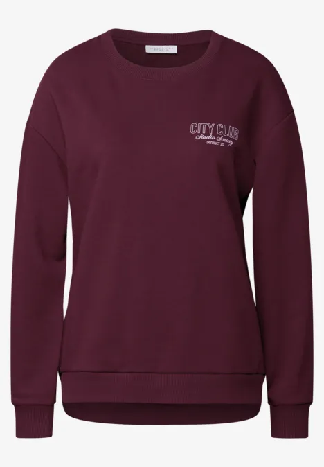 Bluza Loose Fit z nadrukiem na plecach dark plum red