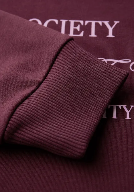 Loose Fit Backprint Sweater dark plum red
