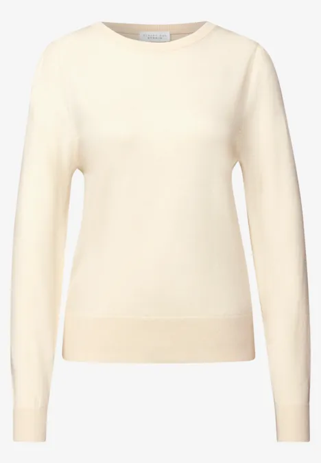 Pullover mit Puff-Ärmeln soft beige