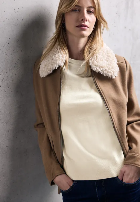 Pullover mit Puff-Ärmeln soft beige