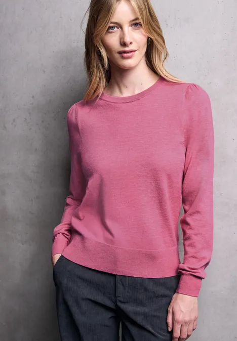 Pullover mit Puff-Ärmeln candy pink mel.