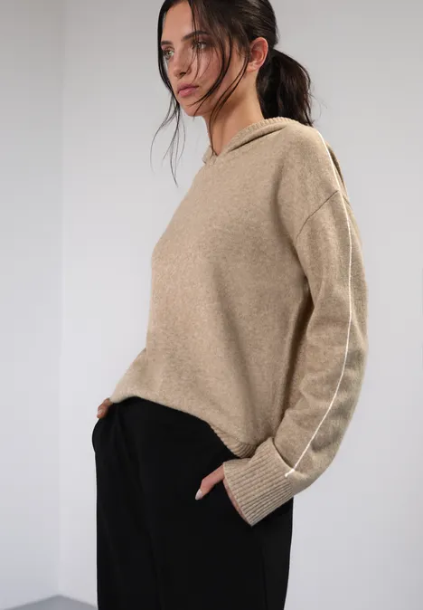 Pullover mit Kapuze sandstone beige mel.