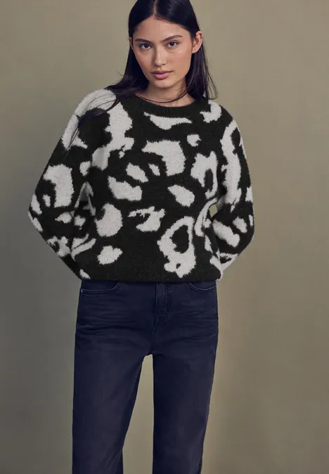 Kuscheliger Rundhalspullover Black
