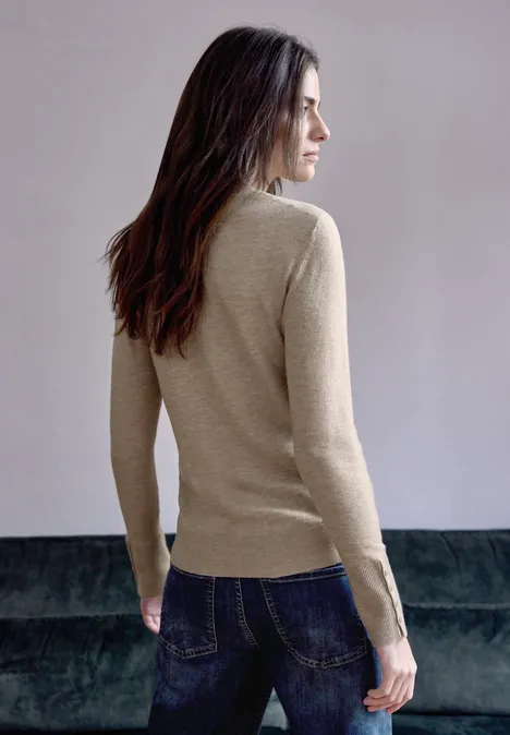 Pull en maille buffed beige mel.