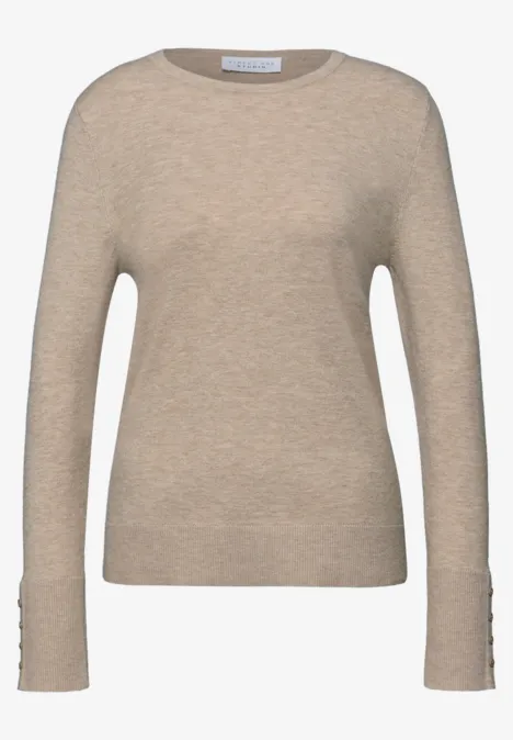 Pull en maille buffed beige mel.
