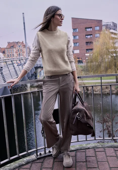 Strickpullunder buffed beige mel.