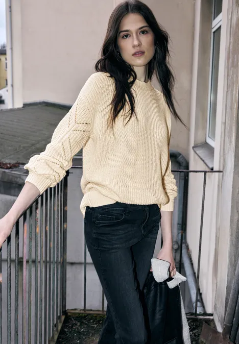 Sweter Pointelle soft beige